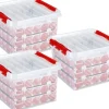 Bellatio Decorations 3X Kerstballen Opruimen Opbergboxen 26 Liter - Voor In Totaal 225 Kerstballen - Kerstversiering/Kerstdecoratie Opruimen/Opbergen Flash Sale