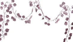 Othmara decorations Guirlandes>1X Kerstboom Glitter Guirlandes/Slingers Met Bladeren Lichtroze 200 Cm - Kerstslingers/Kerst Guirlandes