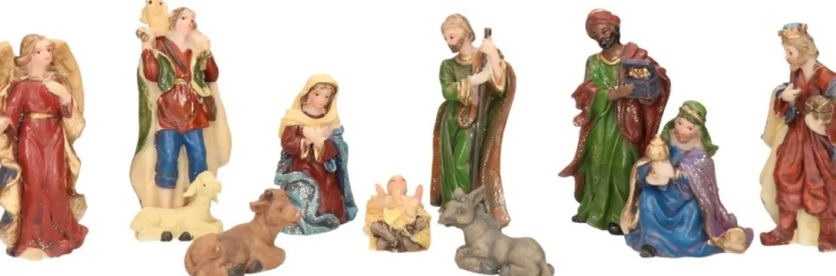 Merkloos Kerststallen>11X Kerststal Kerstbeelden - Kerststal Figuren
