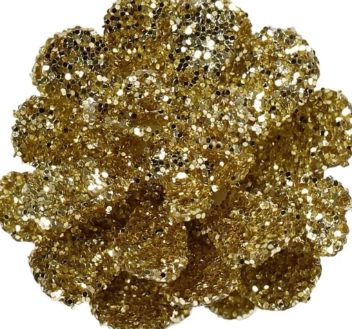 Merkloos Kerststukjes>4X Kerststukje Instekers Bosje Van 12 Gouden Dennenappels Op Draad - Kerststukje Onderdeken Stekers