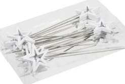 Othmar Decorations Kerststukjes>24X Kerststukje Onderdelen Te Stekers Met Open Ster 6 Cm - Kerststukje Maken Onderdelen