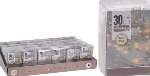Merkloos 3X Kerstverlichting Op Batterij Warm Wit 30 Lampjes Outlet