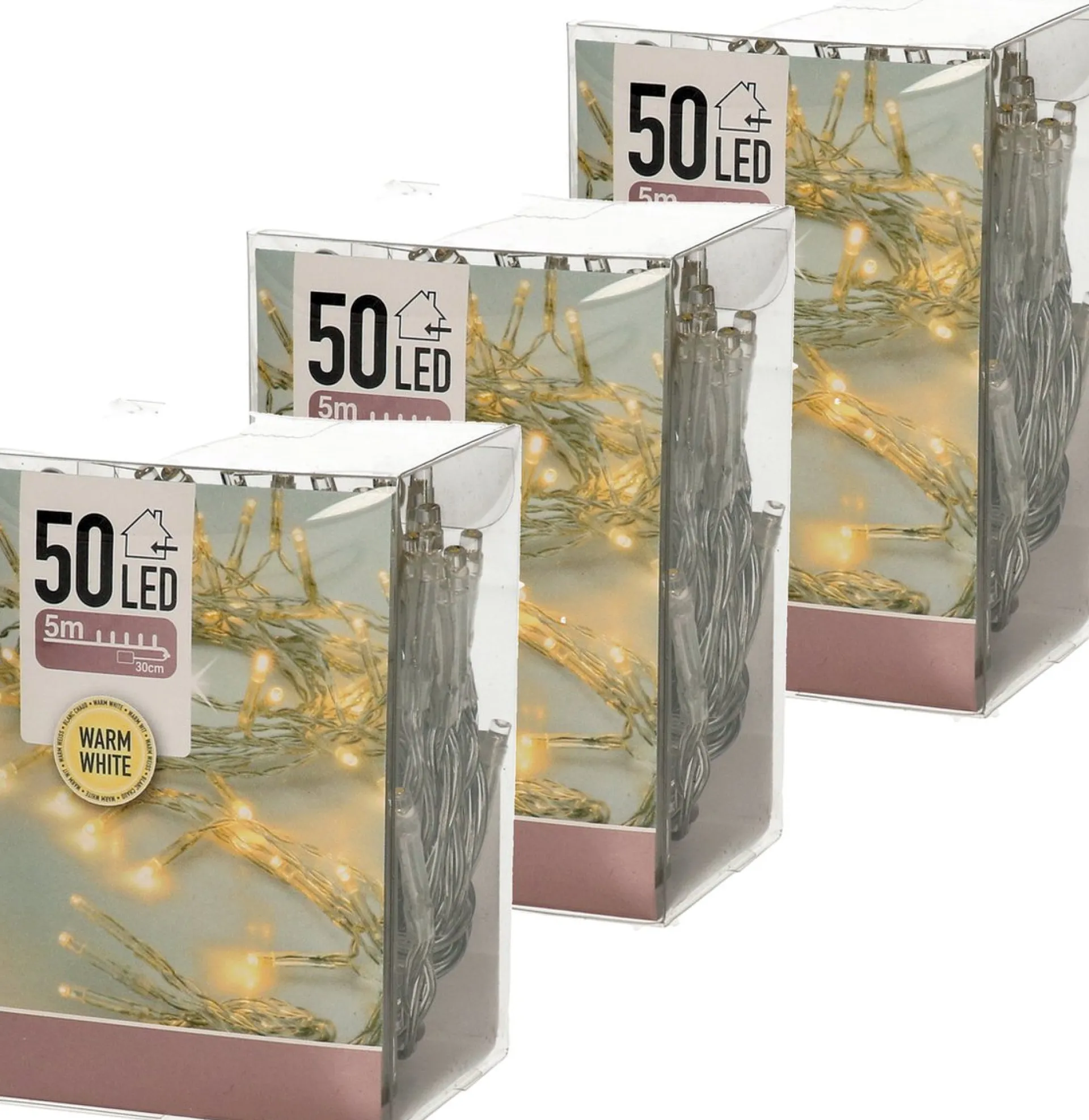 Merkloos 10X Kerstverlichting Op Batterij Warm Wit 50 Lampjes - Set Van 10 Stuks Flash Sale