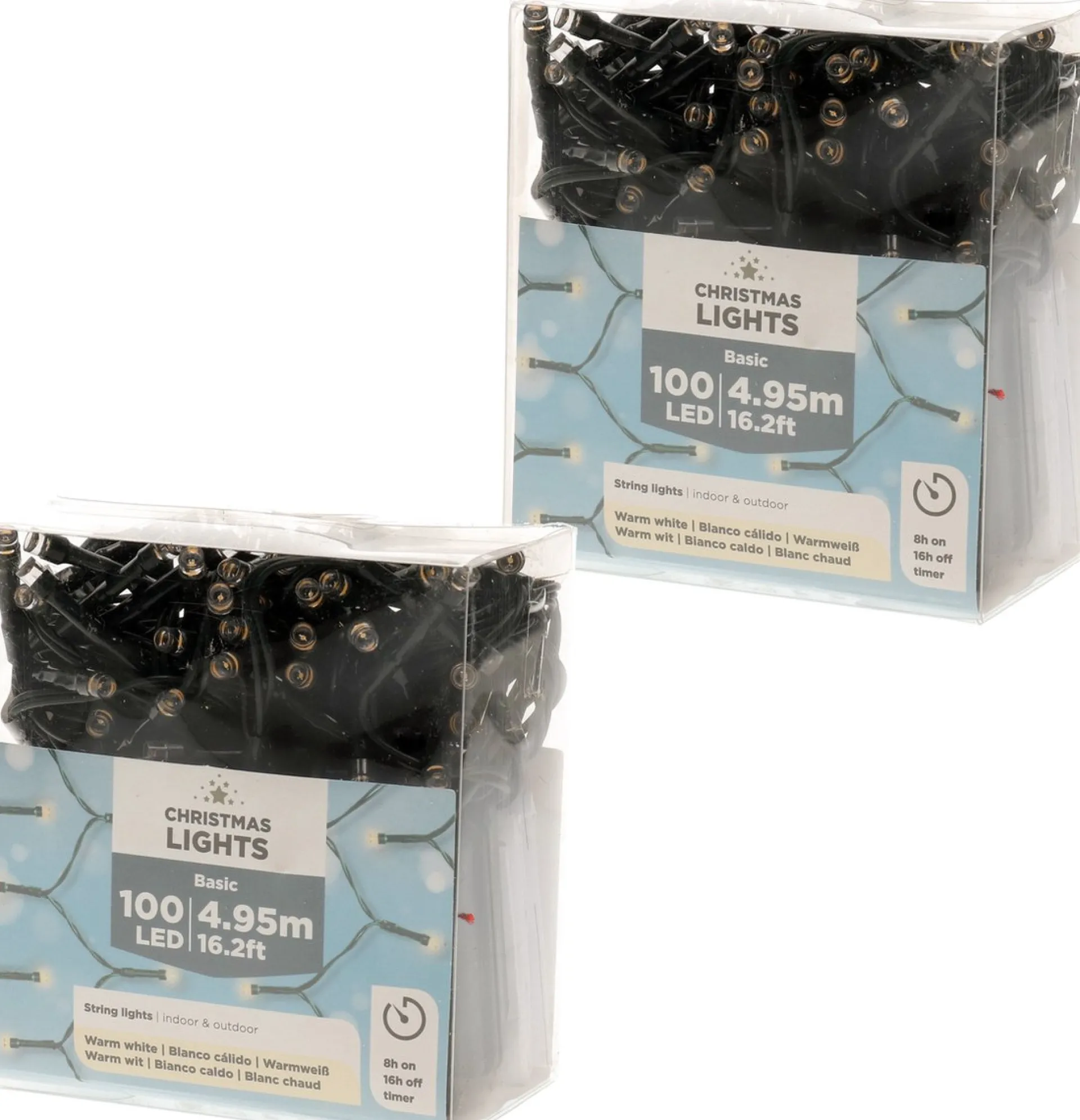 Merkloos 2X Kerstverlichting Op Batterij Warm Wit Buiten 100 Lampjes - Boomverlichting 2 Stuks Hot