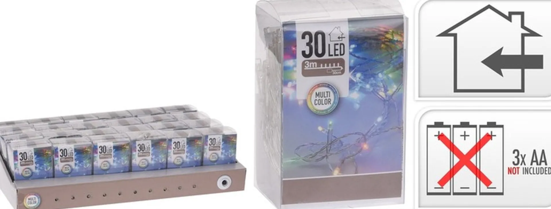 Merkloos 3X Kerstverlichting Op Batterij Gekleurd 30 Lampjes Online