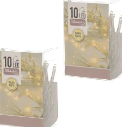 Merkloos 3X Kerstverlichting Op Batterij Warm Wit 10 Lampjes Best Sale