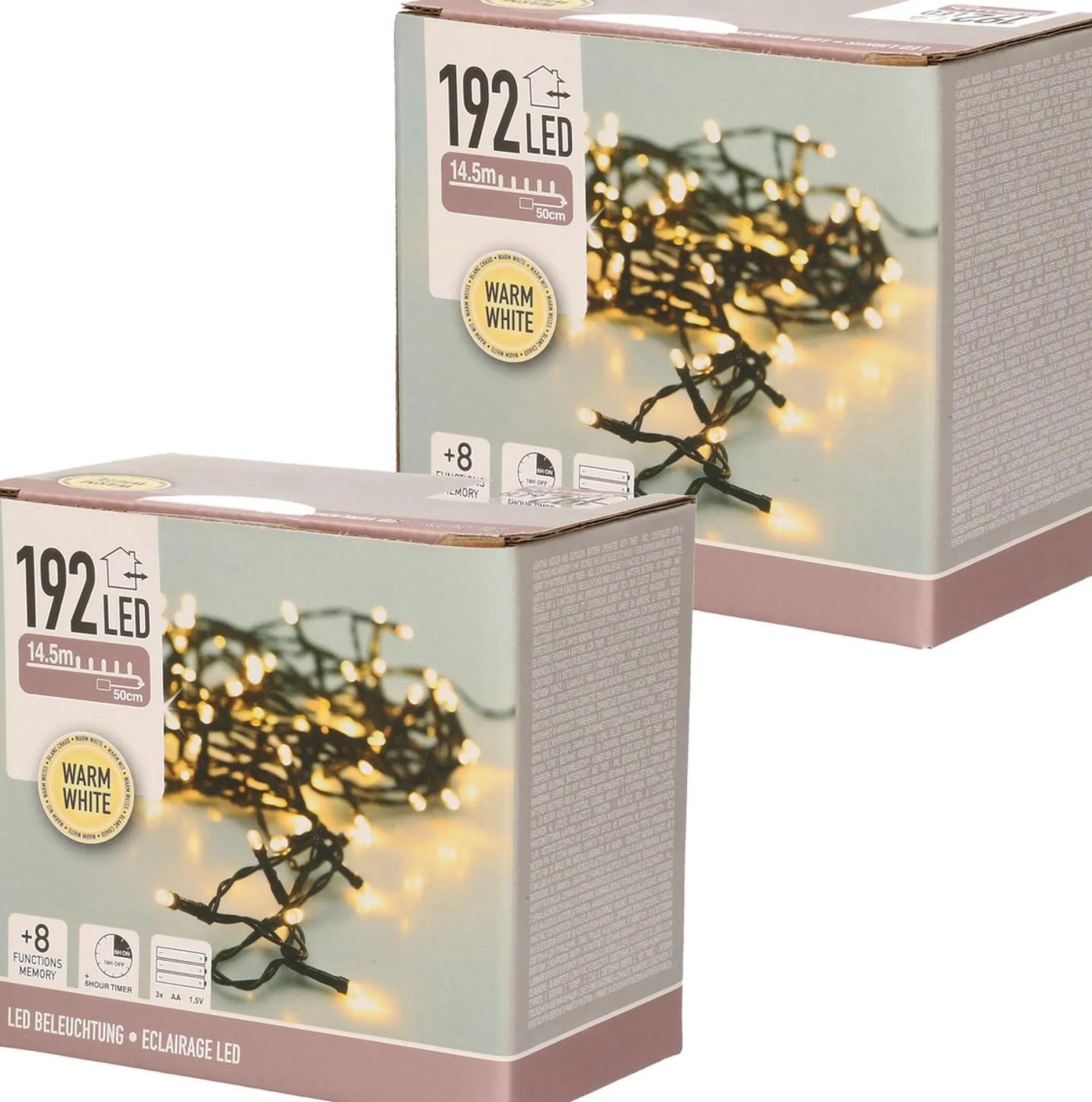 Merkloos 2X Kerstverlichting Op Batterij Warm Wit Buiten 192 Lampjes - Kerstlampjes Voor De Boom Cheap