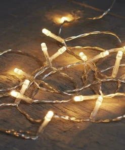 Merkloos 6X Kerstverlichting Op Batterijen Warm Wit 10 Lampjes 100 Cm/1 Meter - Warm Witte Mini Verlichting - Kerstlampjes/Kerstlichtjes Op Batterij New