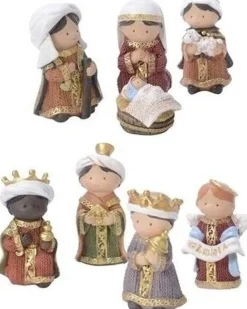 Merkloos Kerststallen>8X Kinder Kerststal Kerstbeelden - Kerststal Figuren 8 Cm