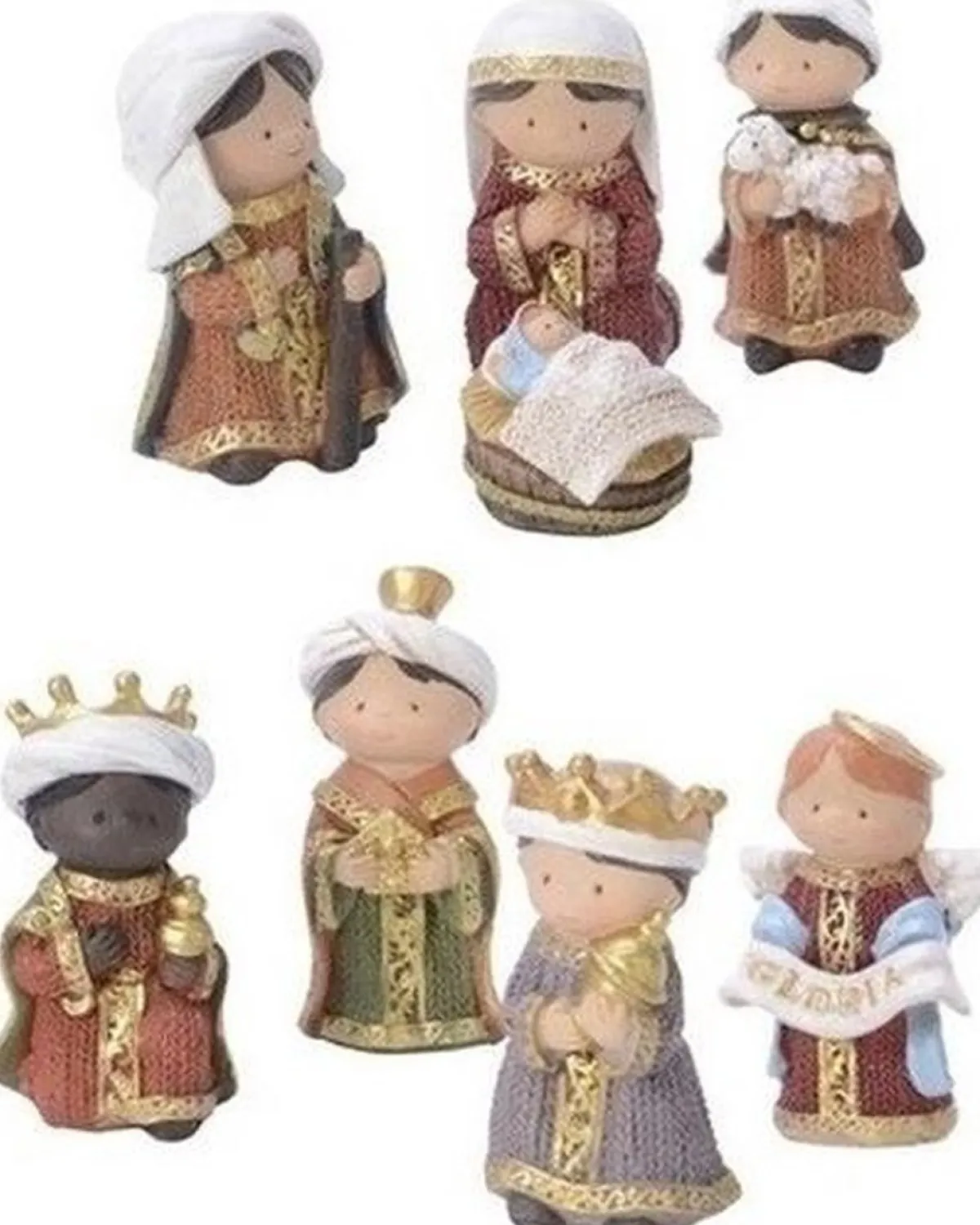 Merkloos Kerststallen>8X Kinder Kerststal Kerstbeelden - Kerststal Figuren 8 Cm