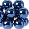 Decoris Kerststukjes>10X Mini Glazen Kerstballen Kerststekers/Instekertjes Donkerblauw 2 Cm - Donkerblauwe Kerststukjes Kerstversieringen Glas