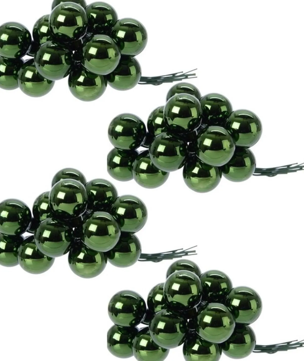 Decoris Kerststukjes>40X Mini Glazen Kerstballen Kerststekers/Instekertjes Donker 2 Cm - Donker E Kerststukjes Kerstversieringen Glas