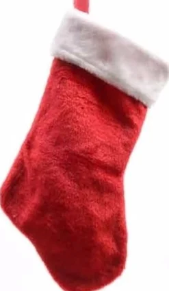 Decoris Kerstsokken>10X Rode Pluche Kerstsokken 40 Cm