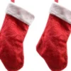 Decoris Kerstsokken>2X Rode Pluche Kerstsokken 40 Cm