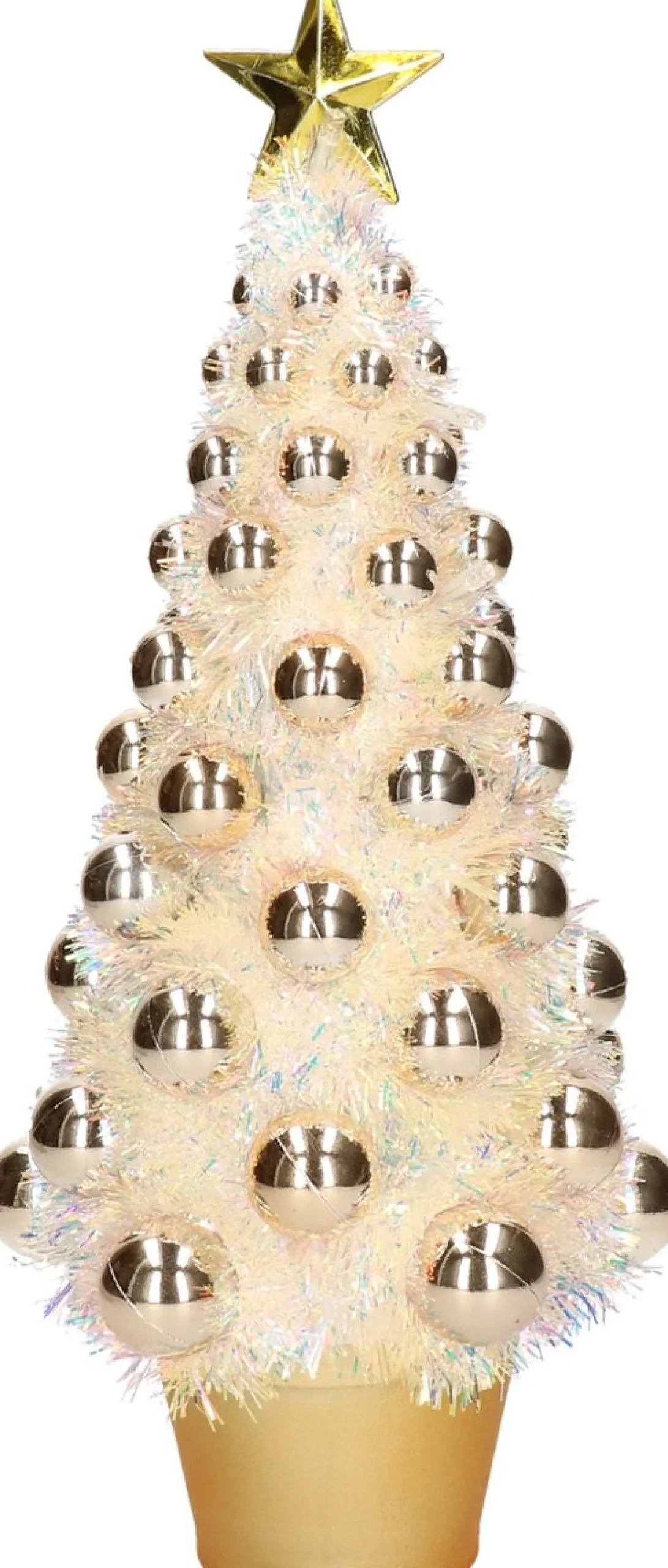 Merkloos 2X Stuks Complete Kunstkerstbomen Met Lichtjes En Ballen Goud - Kerstversiering - Kerstbomen - Kerstaccessoires - Kerstverlichting Goudkleurig Best