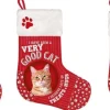 Merkloos Kerstsokken>3X Stuks Dieren Kerstsokken Voor Katten/Poezen 37 X 30 Cm - Kerstaccessoires Voor Dieren/Huisdieren - Kerstok Voor De Kat/Poes