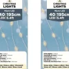 Lumineo 2X Stuks Draadverlichting Zilverdraad 40 Warm Witte Lampjes - 1195 Cm - Kerstverlichting Lichtsnoeren Op Batterijen Cheap