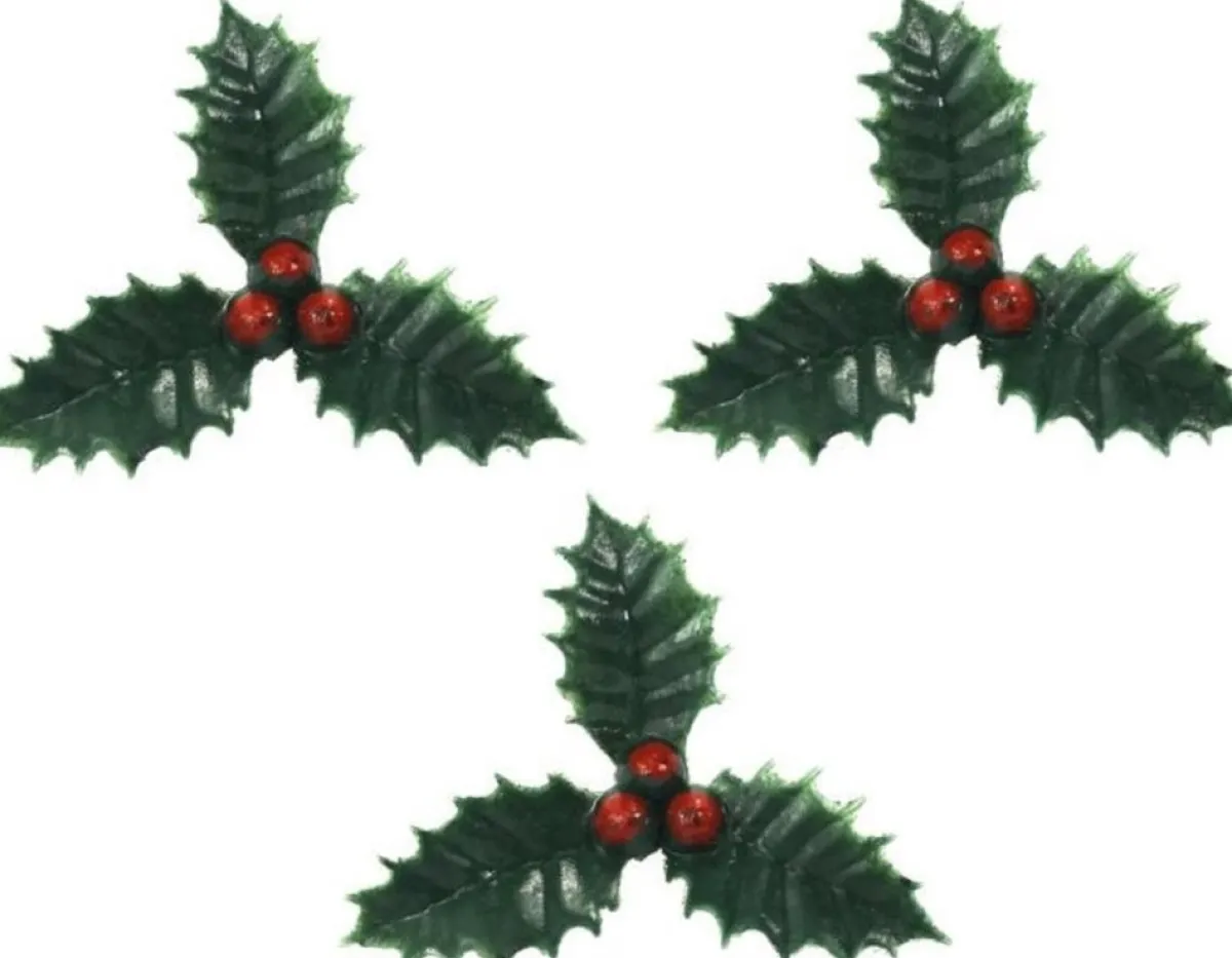 Merkloos Kerststukjes>15X Stuks Groene Kersttakjes Op Insteker 4 Cm - Kleine Kersstukjes Decoraties