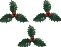 Merkloos Kerststukjes>25X Stuks Groene Kersttakjes Op Insteker 4 Cm - Kleine Kersstukjes Decoraties