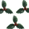 Merkloos Kerststukjes>30X Stuks Groene Kersttakjes Op Insteker 4 Cm - Kleine Kersstukjes Decoraties