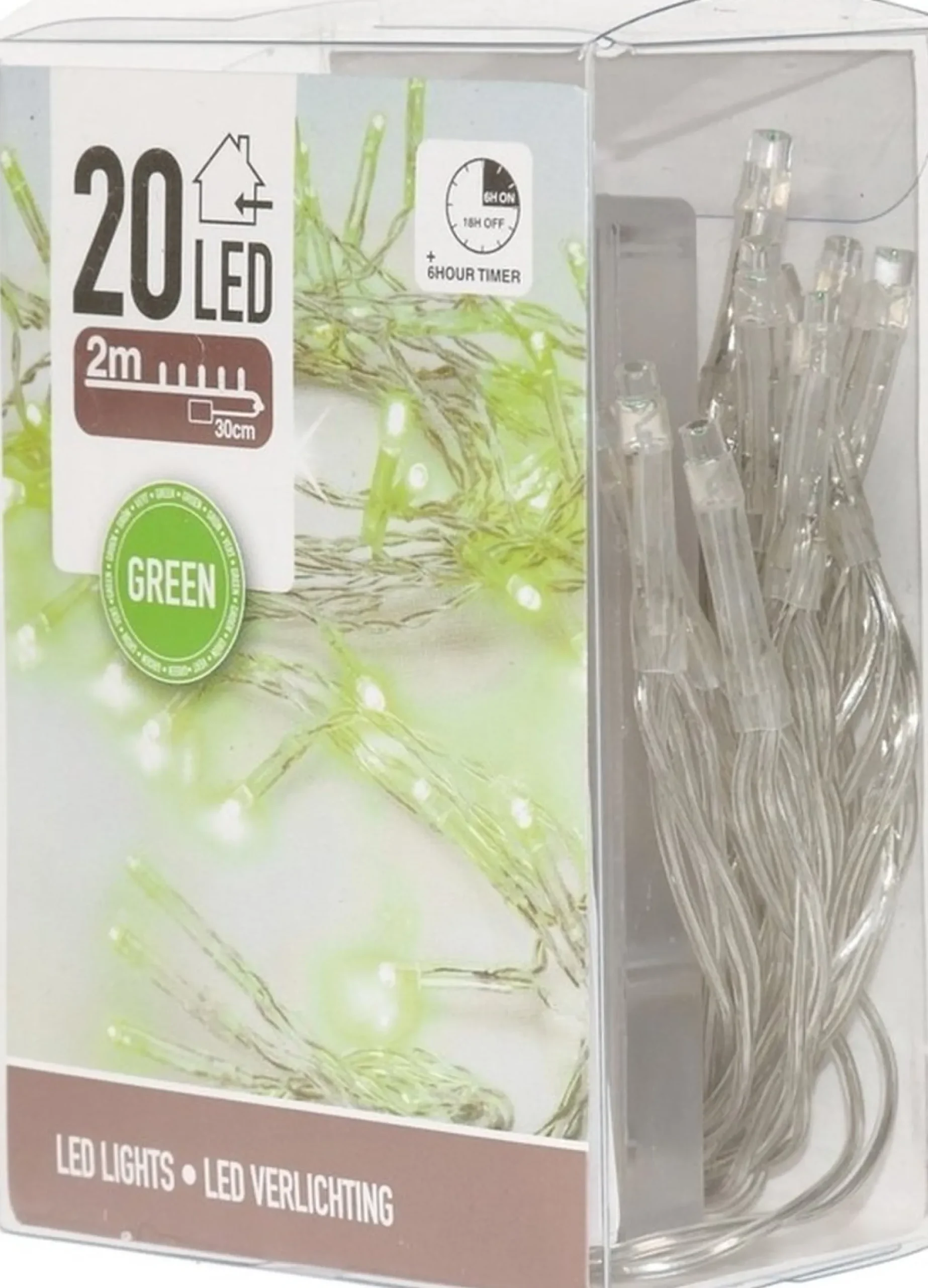 Merkloos 6X Stuks Groene Lichtsnoeren Clusterverlichting Op Batterijen 200 Cm Best