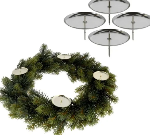 Merkloos Kerststukjes>4X Stuks Kaarsenhouders/Waxinelichthouders Voor In Een Kerststukje