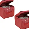 Bellatio Decorations 4X Stuks Kerstballen Opruimen/Opbergen Opbergbox Voor 24 Kerstballen 30 X 39 - Kerstballen Boxen/Dozen Fashion