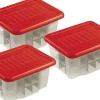 Bellatio Decorations 3X Stuks Kerstballen Opruimen Opbergbox 24 Liter - Voor 45 Kerstballen - Kerstversiering Opruimen/Opbergen Hot