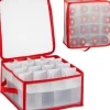 Bellatio Decorations 2X Stuks Kerstballen Opruimen/Opbergen Opbergboxen Voor 32 Kerstballen 30 X 3 - Kerstballen Boxen/Dozen New