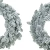 Merkloos Kerstkransen>2X Stuks Kerstkransen/Dennenkransen Groen Met Sneeuw 36 Cm - Dennenkransen/Deurkransen Kerstversiering