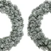 Decoris Kerstkransen>2X Stuks Kerstkransen/Dennenkransen Groen Met Sneeuw 35 Cm - Dennenkransen/Deurkransen Kerstversiering
