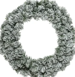 Decoris Kerstkransen>2X Stuks Kerstkransen/Dennenkransen Groen Met Sneeuw 35 Cm - Dennenkransen/Deurkransen Kerstversiering