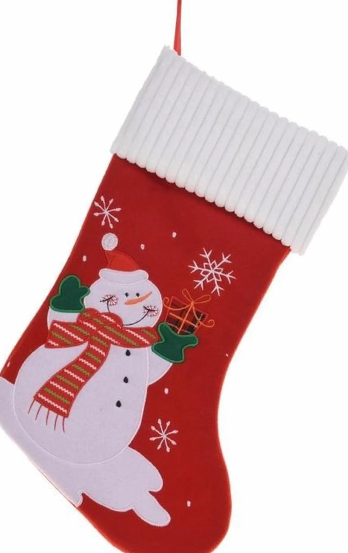 Merkloos Kerstsokken>2X Stuks Kerstsokken Met Sneeuwpop Print 46 Cm - Kerstversiering Haard Sokken