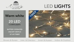 Anna's Collection 3X Stuks Kerstverlichting Met Timer 20 Warm Witte Lampjes Op Batterijen - Lichtsnoer Transparant Met 20 Leds Flash Sale