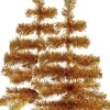 Arte r 2X Stuks Kleine Goud Kerstbomen Van 60 Cm Van Kunststof Met Voet - Mini Boompjes Voor Kinderkamer/Kantoor Goudkleurig Best