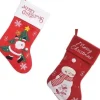 Merkloos Kerstsokken>2X Stuks Rode Kerstsokken Van 25 X 40 Cm - Huis Decoratie Kerstversieringen/Kerst Artikelen