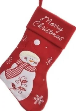 Merkloos Kerstsokken></noscript>2X Stuks Rode Kerstsokken Van 25 X 40 Cm - Huis Decoratie Kerstversieringen/Kerst Artikelen