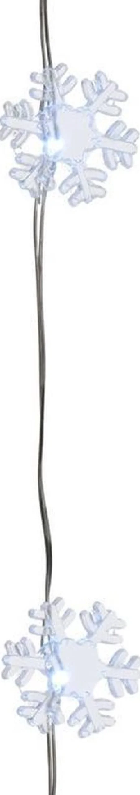 Lumineo 2X Stuks Sneeuwvlokken Lichtsnoeren Met Timer 40 Lampjes Wit Op Batterij - Sneeuwvlok Verlichting - Kerstlampjes/Kerstlichtjes Best