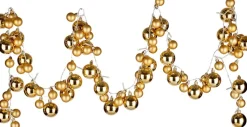 Arte r Guirlandes></noscript>2X Stuks Verlichte Kerst Guirlandes/Slingers Met 93 Led Kerstballen Goud - 180 Cm