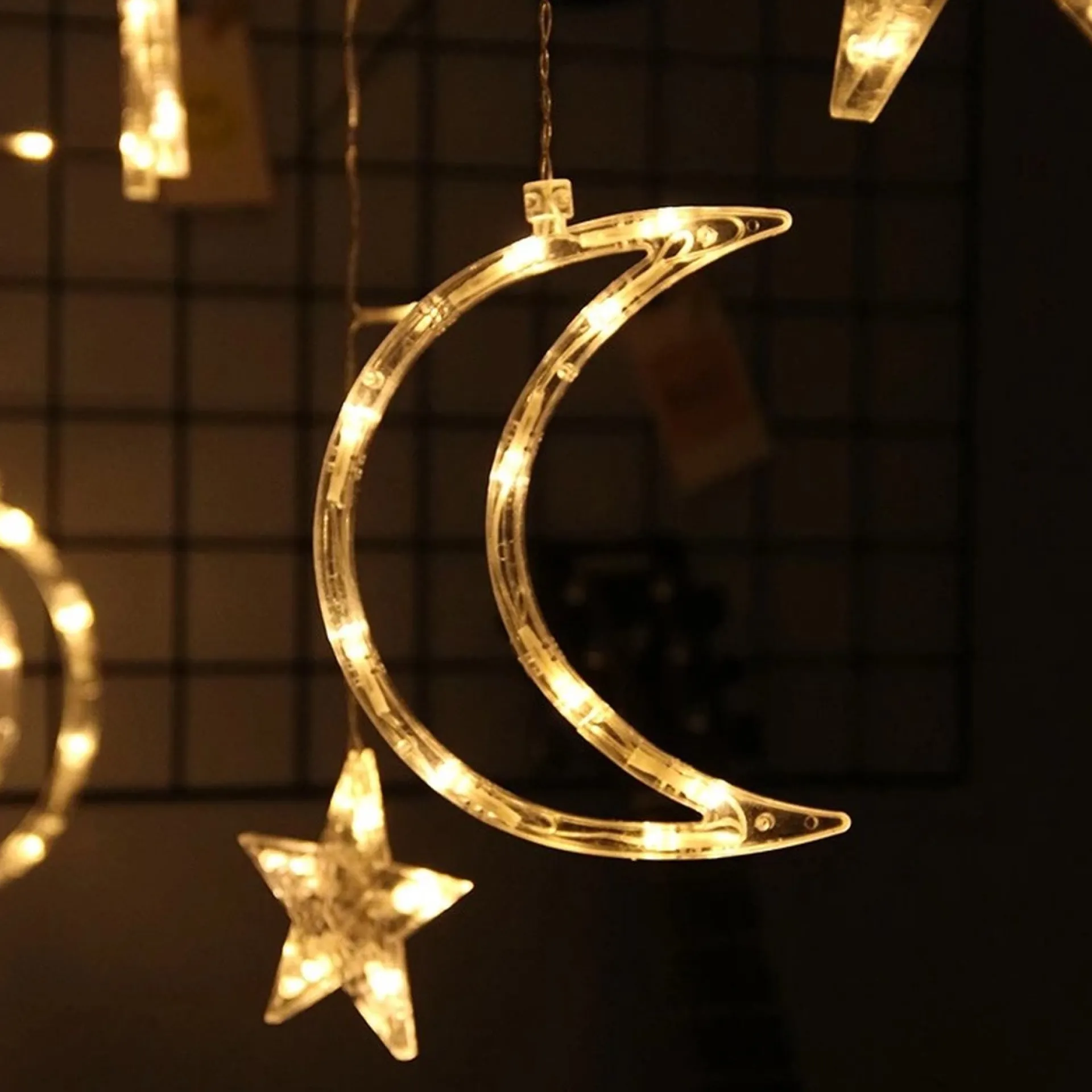 Merkloos Xtraworks Hemel - Lichtketting Met Maan En Versiering -Verlichting Voor Buiten & Binnen- Led Lichtgordijn Met 8 Verlichtingsmodi - Warm Licht Met 1.5M Snoer 220V Online