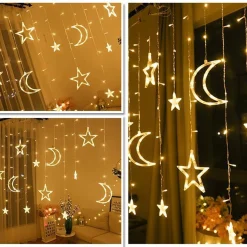 Merkloos Xtraworks Hemel - Lichtketting Met Maan En Versiering -Verlichting Voor Buiten & Binnen- Led Lichtgordijn Met 8 Verlichtingsmodi - Warm Licht Met 1.5M Snoer 220V Online