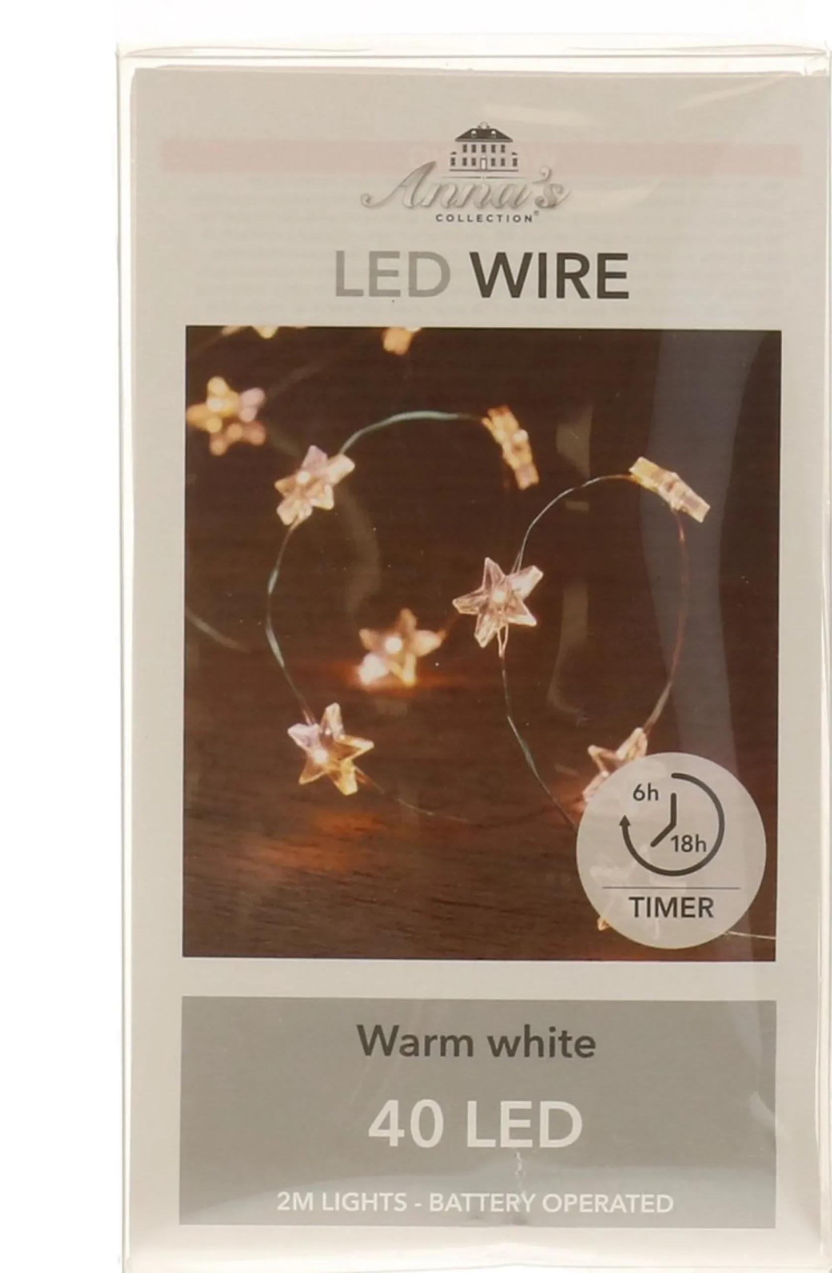 Anna's Collection Zilveren Draadverlichting Sterren Met Timer Warm Wit 2 Meter - Sfeerverlichting Voor Binnen Gebruik Outlet