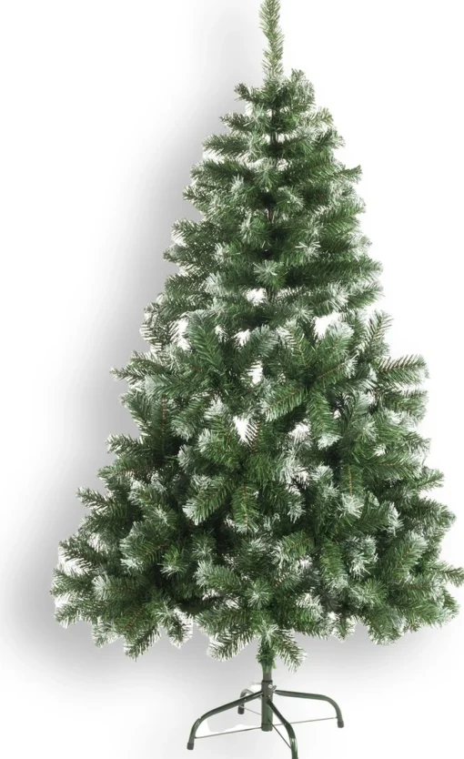 discountershop Zilverspar Kunstkerstboom - 120 Cm - 280 Toppen Met Sneeuw Best